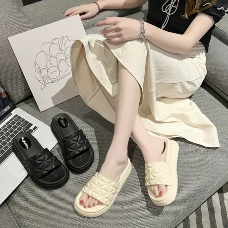 2024新款凉拖鞋女外穿室内家居浴室洗澡防滑女款厚底拖鞋网红时尚商品大图