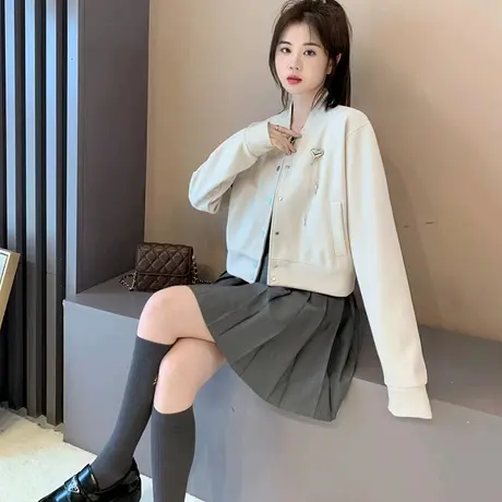 短款小个子卫衣开衫外套女2023新款早秋宽松休闲百搭慵懒风上衣薄图片