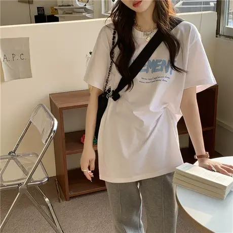 欧美高街短袖t恤女夏宽松韩版ins潮原宿风超火半袖hiphop炸街上衣商品大图