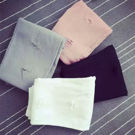 春季2023新款韩版破洞打底裤薄款外穿裤子小脚黑色九分女裤百搭夏图片