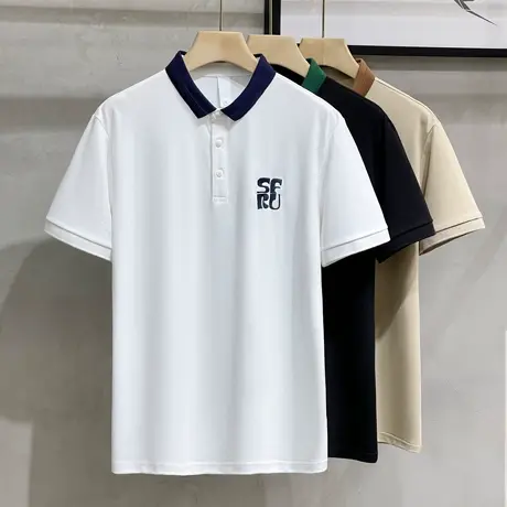 夏季简约商务休闲学院风短袖Polo衫男士韩版翻领半袖T恤男上衣潮商品大图