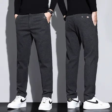 春秋冬款男士商务正装直筒磨毛呢西裤2023年新款宽松休闲裤子秋季商品大图