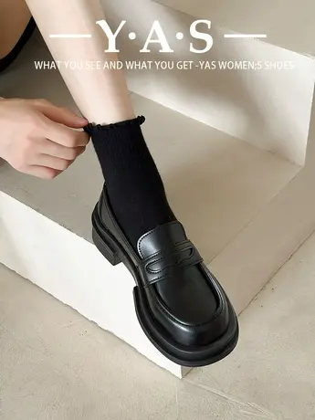 日系jk配裙子小皮鞋女设计感小众2024春新款复古英伦风乐福鞋单鞋商品大图