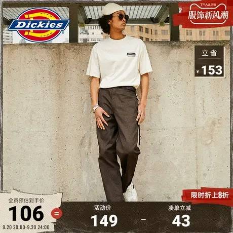 Dickies23新品春夏新款赛车工装印花 个性快干短袖T恤男女情侣图片