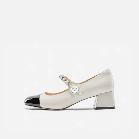 Nine West/玖熙2025年春季玛丽珍鞋女圆头一字扣高跟鞋粗跟单鞋女图片
