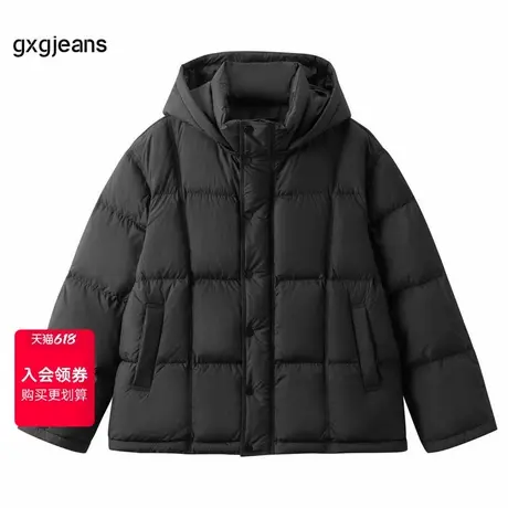 gxg.jeans男装 连帽羽绒服短款外套黑色防寒面包服潮25年冬热卖商品大图
