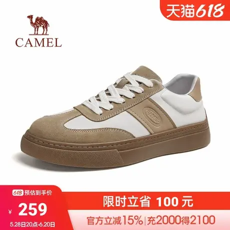 骆驼男鞋复古德训鞋冬季新款真皮运动小白鞋百搭休闲板鞋子男潮鞋商品大图