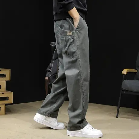 美式工装裤男秋冬2023新款潮牌直筒宽松休闲男裤大码秋款阔腿裤子商品大图