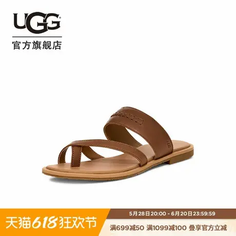 UGG夏季新款女士舒适时尚低跟纯色简约交叉套趾休闲凉拖鞋1170550商品大图