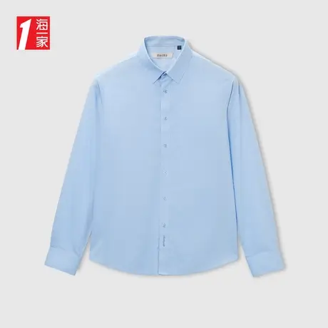 海一家易打理长衬2023秋季新款亲肤棉商务休闲小绣花长袖衬衫男商品大图