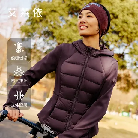 艾莱依羽绒服女士2025冬季新款连帽短款羽绒服鸭绒保暖运动外套商品大图