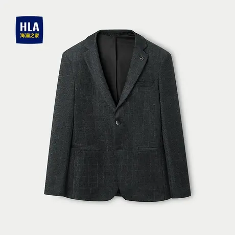 HLA/海澜之家胸针点缀休闲西服25秋冬新平驳领修身通勤风外套男商品大图