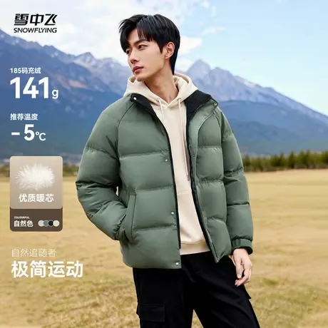 【闪降专属】雪中飞26春新款男士短款立领休闲山系羽绒服基础保暖商品大图
