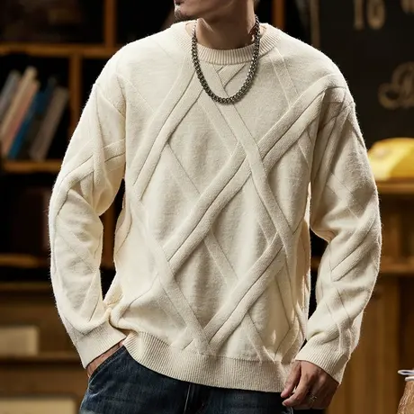 百搭保暖男士毛衣时尚毛衣舒适潮流宽松针织衫时尚打底毛衣图片