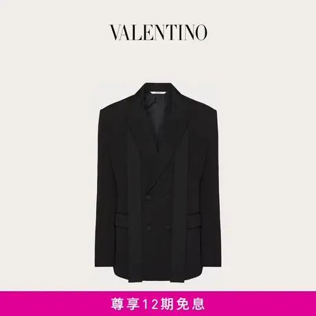 【24期免息】华伦天奴VALENTINO男士罗缎锦饰领带羊毛夹克外套商品大图