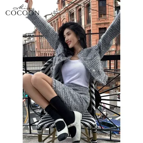 可可尼COCOON夏季新款法式名媛小香风套装外套女小个子轻奢上衣商品大图