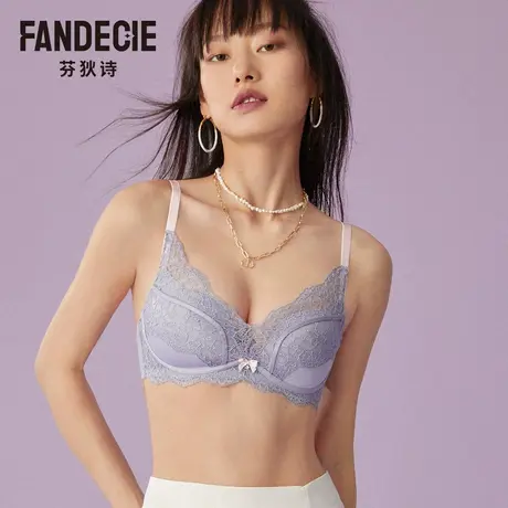【直播专享】芬狄诗蕾丝撞色无钢圈内衣女薄透气舒适文胸FBW0283商品大图