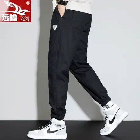 裤子男士春秋季2023新款大码潮流束脚运动裤宽松潮牌工装休闲长裤商品大图