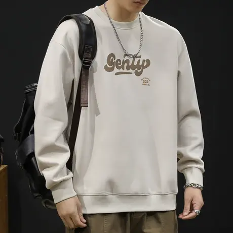 潮牌卫衣男秋冬款圆领男款重磅印花百搭衣服秋季2023新款长袖大码商品大图