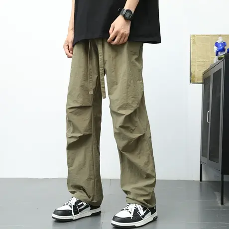 速干防水军绿工装裤子男款夏季宽松休闲冲锋裤美式潮牌阔腿伞兵裤商品大图