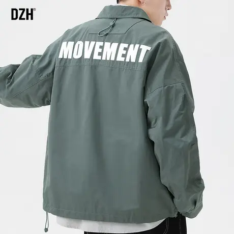 男士休闲印花外套男春秋季高级感痞帅工装翻领夹克男装2023年新款商品大图