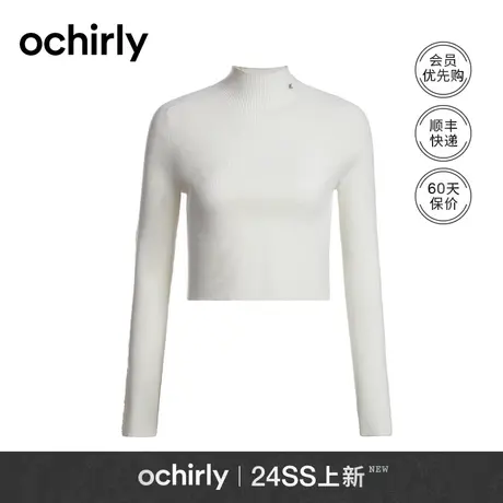 半高领打底衫 ochirly欧时力针织毛衣女2024新款早春短款内搭修身商品大图