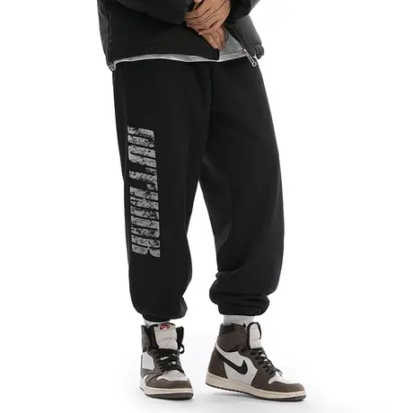 Nuthink潮牌oversize收口束脚裤男宽松国潮大码美式卫裤肥佬长裤商品大图