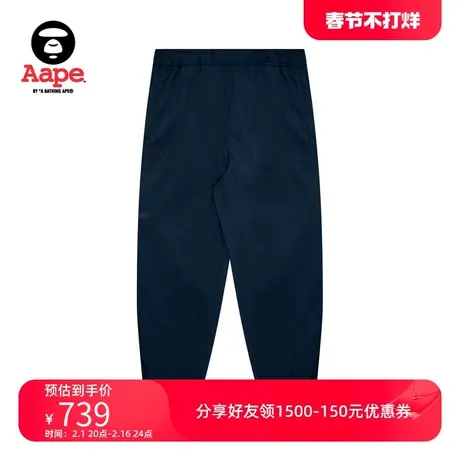 Aape旗舰店男装春秋猿人徽章字母印花宽松潮流束脚休闲裤A662XXM图片