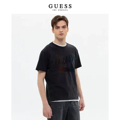 GUESS23新男荧光彩色撞色图案字母重磅短袖T恤上衣-M3GI48KBDL0图片