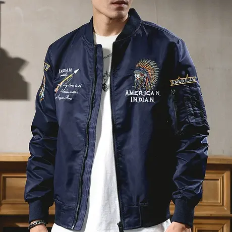 休闲百搭夹克潮男时尚2022冬季新款潮牌立领纯色外套男装宽松长袖图片