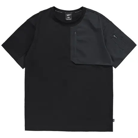 VIP夏季机能短袖t恤男拼接假两件圆领体恤纯棉打底衫宽松潮牌上衣图片