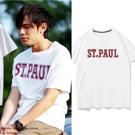 秀洛头文字D藤原拓海周杰伦同款T恤ST PAUL赛车短袖男女纯棉短袖商品大图