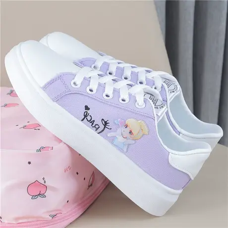 中大童帆布鞋女孩春秋季透气韩版运动鞋休闲百搭板鞋平底学生布鞋图片