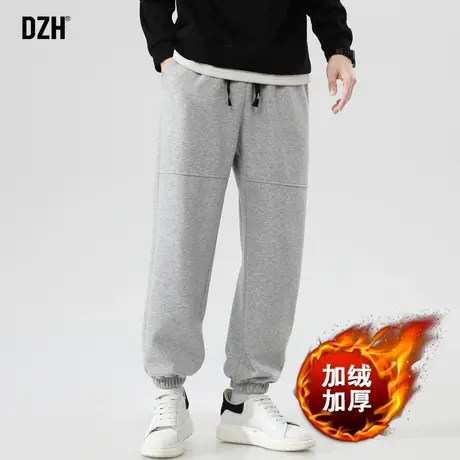 男士灰色宽松运动裤男冬季加绒加厚裤子休闲男裤2024新款秋冬卫裤图片