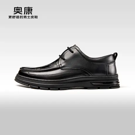 AOKANG奥康秋季新款商务休闲德比鞋男真皮软底百搭鞋橡胶底图片