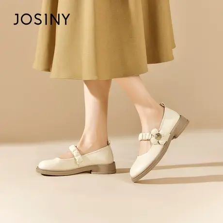 Josiny/卓诗尼玛丽珍女鞋2023夏季新款仙女一字带小皮鞋平底单鞋商品大图