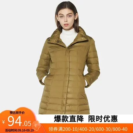 【断码XS】艾格新款冬季女装百搭潮流修身加厚中长款羽绒服Y867商品大图