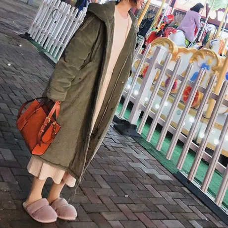 胖妹妹冬季2023新品保暖性很好的灯芯绒棉服外套商品大图