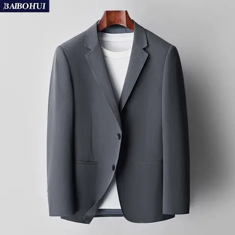 灰色休闲小西装单件外套男士春季薄款韩版修身时尚潮流西服上衣男图片