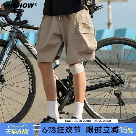 VIISHOW潮牌户外短裤男夏季山系百搭休闲运动宽松透气五分裤商品大图