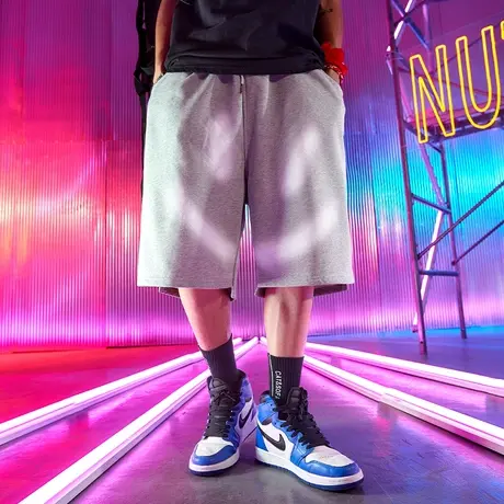 测试-设计短裤男夏季潮牌ins宽松大码运动休闲五分裤潮流卫裤图片