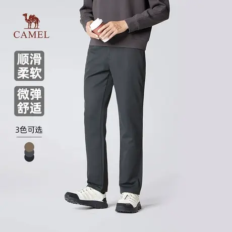 骆驼男装休闲裤男2025年春夏季卡其色裤子宽松直筒百搭商务西裤商品大图