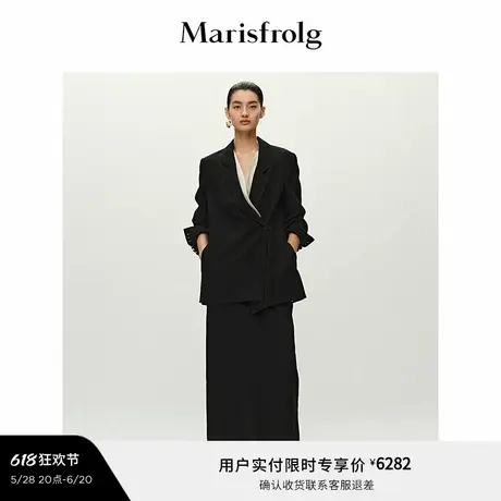 【无压力职场】Marisfrolg玛丝菲尔2025夏新款黑色修身西装外套商品大图