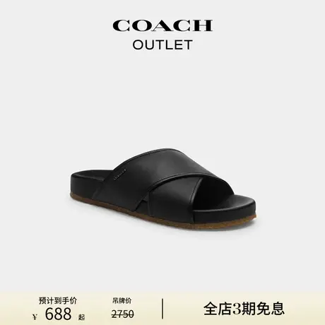 【新品】COACH/蔻驰奥莱男士THOMAS凉鞋平底质感黑色时尚百搭夏季商品大图