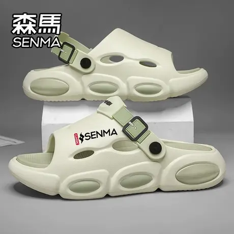 森马凉鞋男夏季外穿运动沙滩一字拖鞋防滑防臭两用厚底踩屎感凉拖商品大图