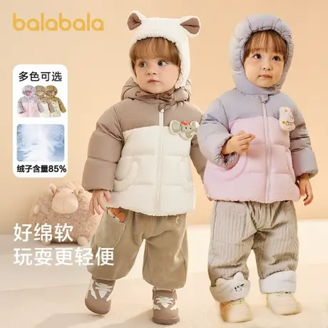 巴拉巴拉童装宝宝羽绒服男童婴儿秋冬女童外套2025新款户外保暖萌商品大图