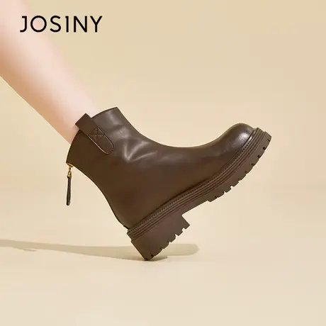 卓诗尼2025新款靴子女靴冬季短筒短靴时装靴低跟线下专柜商场同款商品大图