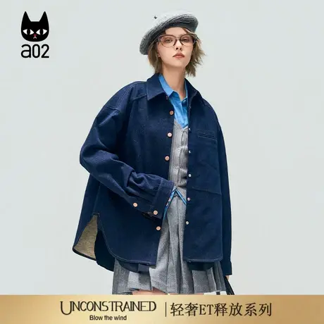 a02【ET释放系列】宽松牛仔衬衫女2025新款秋季衬衣外套通勤穿搭商品大图
