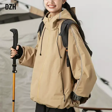 男士户外连帽外套男秋季潮流百搭2023新款男女同款冲锋衣运动夹克商品大图