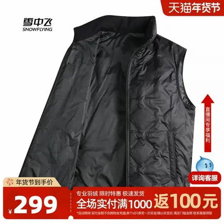 雪中飞2025冬季新款男士【90鹅绒】立领纯色休闲百搭温暖马甲W图片